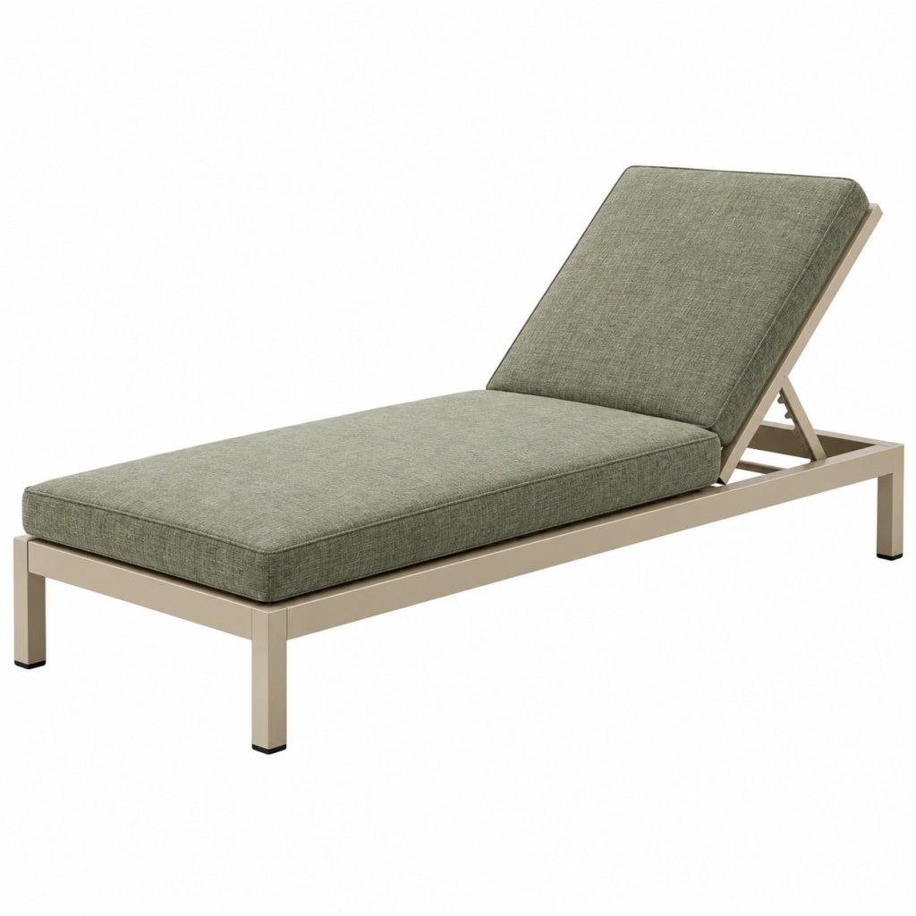 Leżak ogrodowy 200 x 70 cm z metalową ramą zielonoszary regulowany