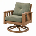 Fotel obrotowy 82 x 78 x 92 cm z drewna i tkaniny zielony styl retro